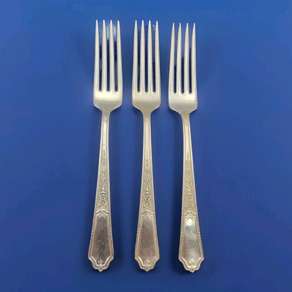 1847 Rogers Bros Ancestral Silverplate Set of 3 Dinner Fork Discontinued